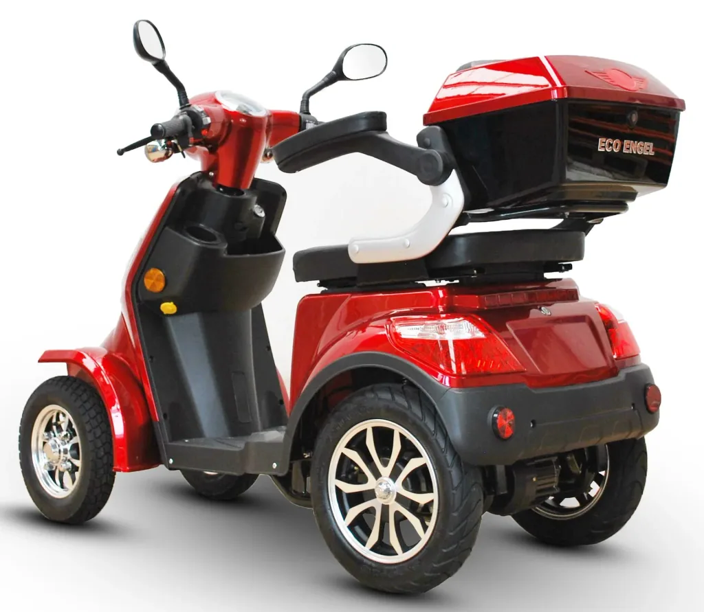 E-scooter red - 4 wheels - 25 km/h - senior mobile