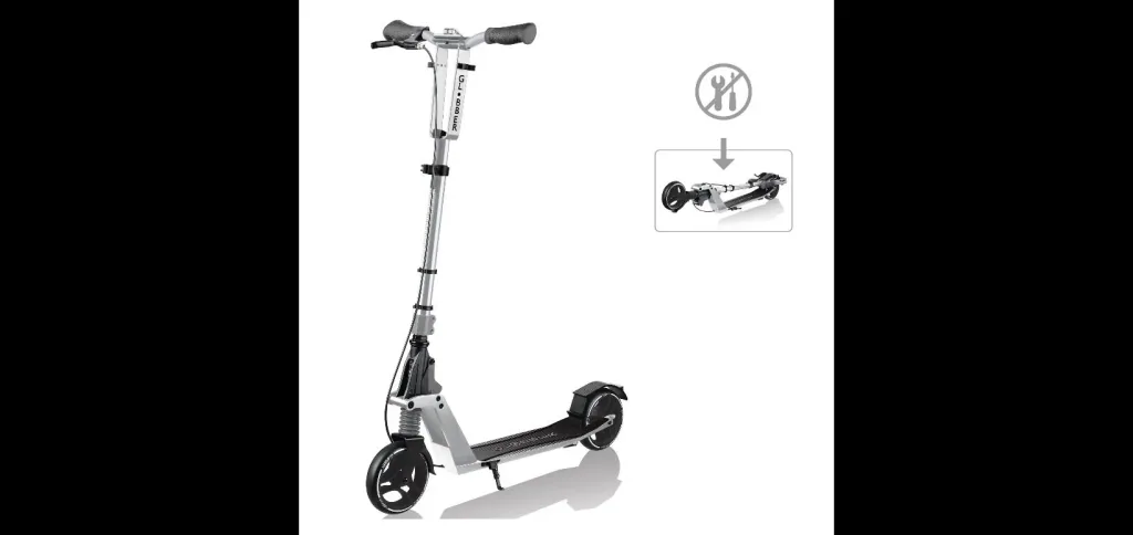 ONE K 165 DELUXE scooter, 165 mm, ABEC 7, height adjustable, handbrake, folding mechanism, silver