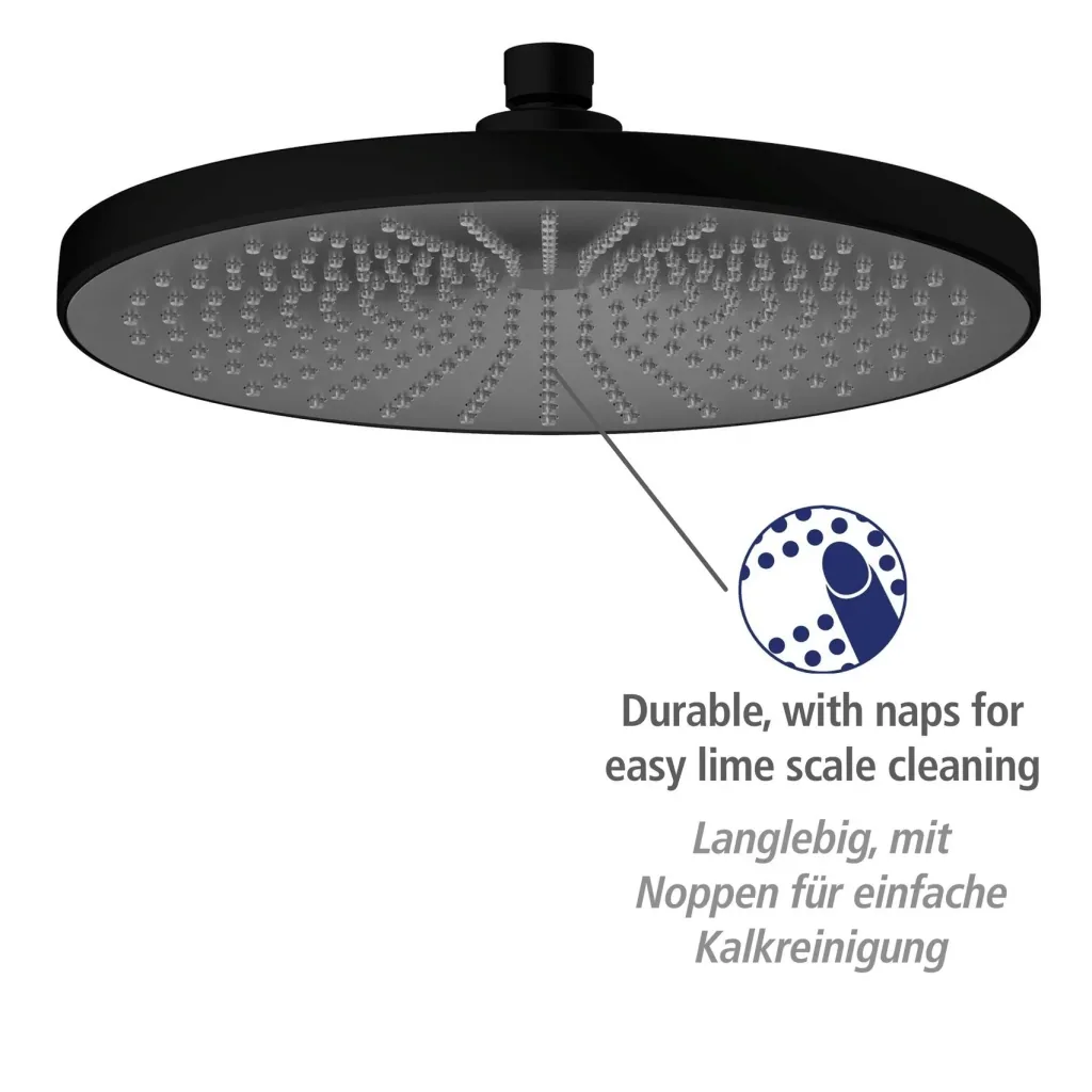 Rain shower head Ultimate Shower Black/Grey, Ø 25 cm