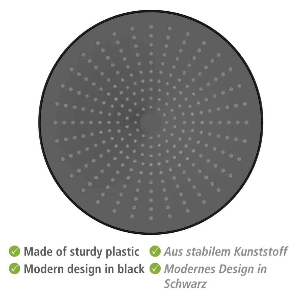 Rain shower head Ultimate Shower Black/Grey, Ø 25 cm