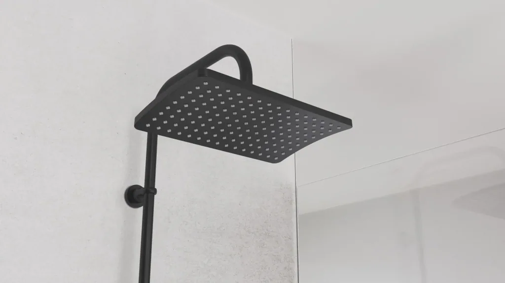 Overhead shower set "Mallorca", matt black