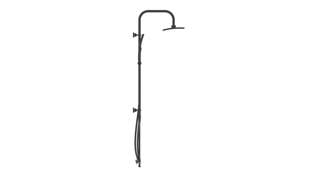 Overhead shower set "Mallorca", matt black