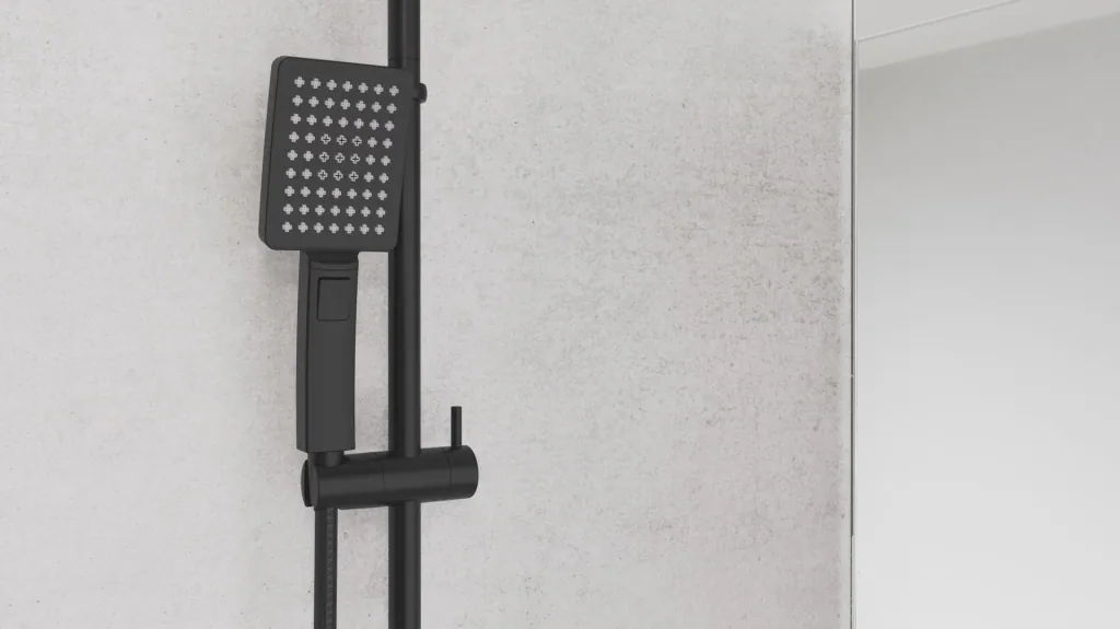 Overhead shower set "Mallorca", matt black