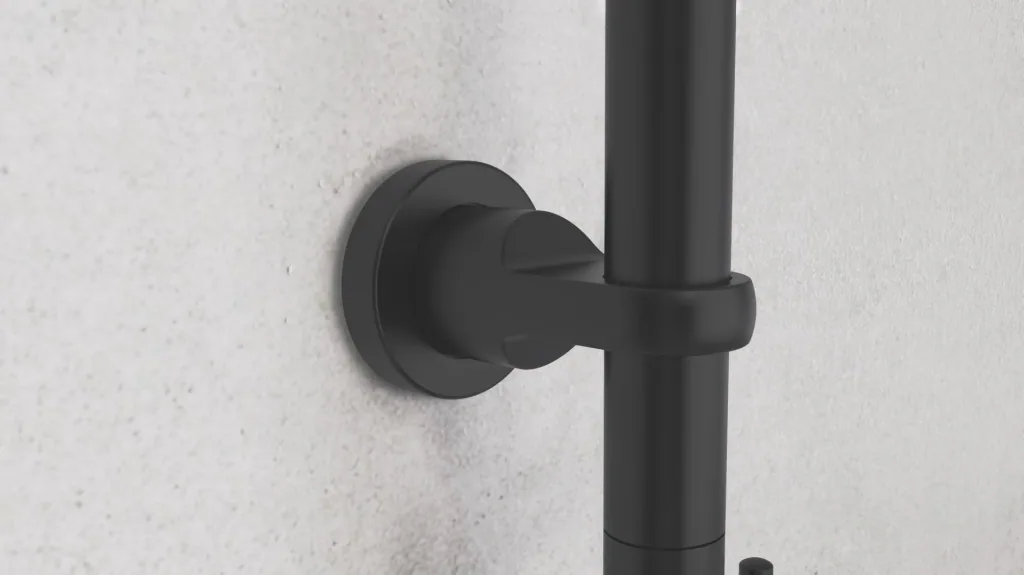 Overhead shower set "Mallorca", matt black