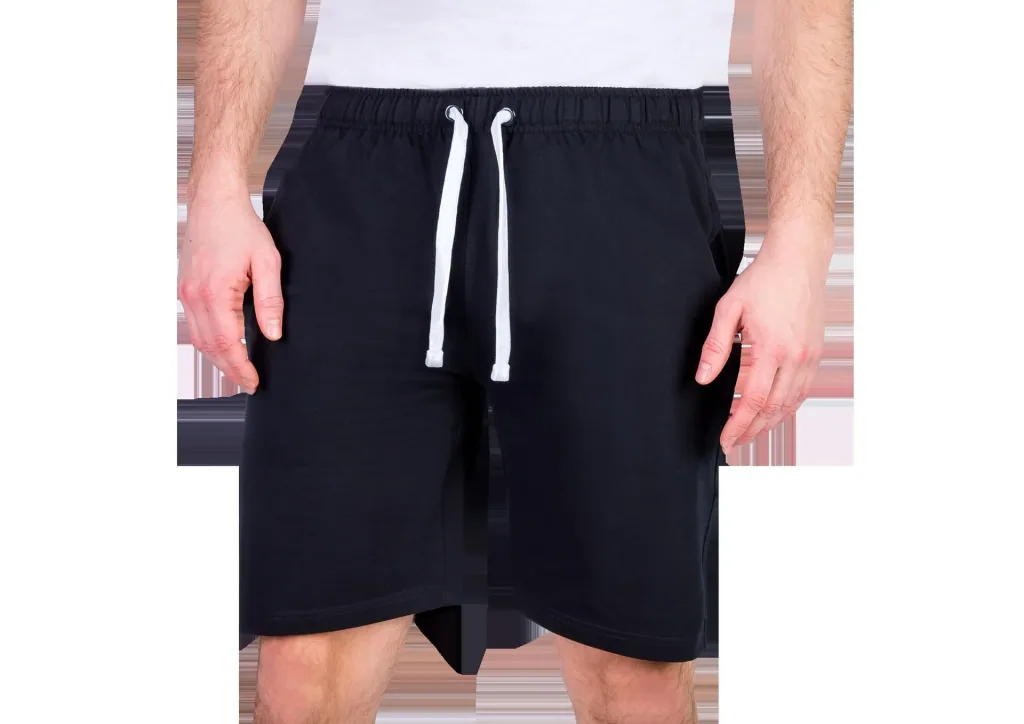 Cotton jersey shorts, black, size M