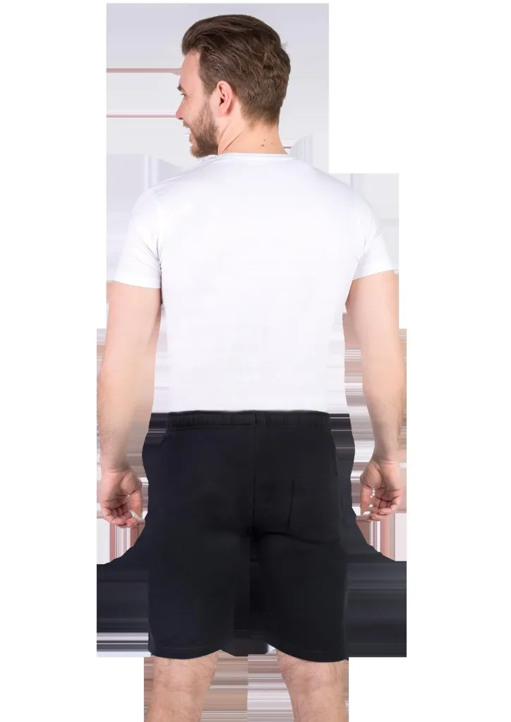Cotton jersey shorts, black, size M