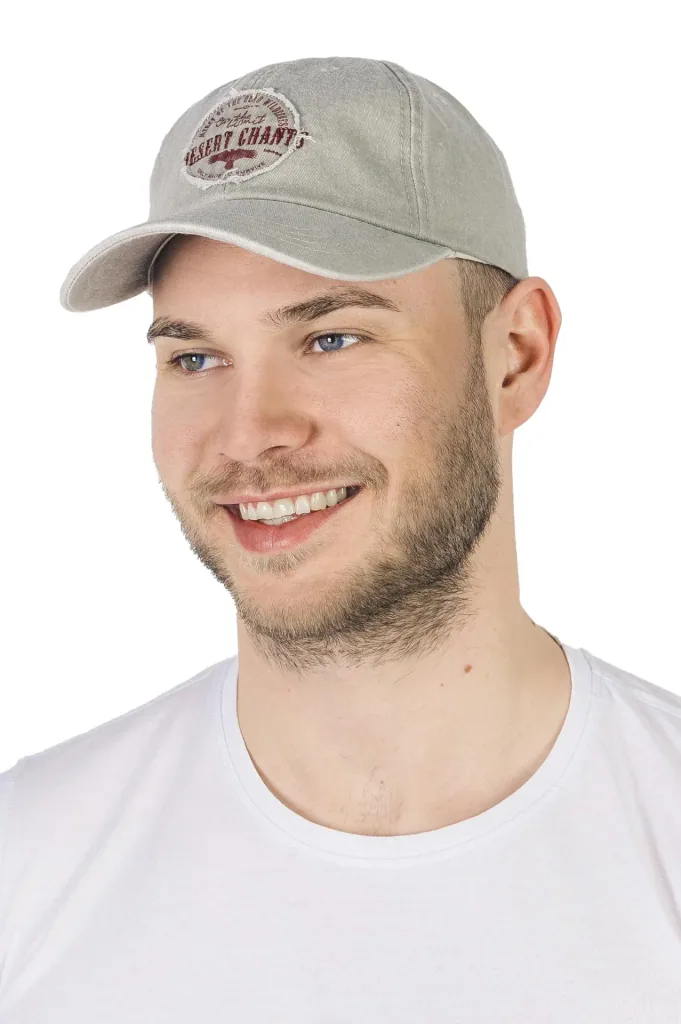 Cap with embroidery, color beige, size 57/58