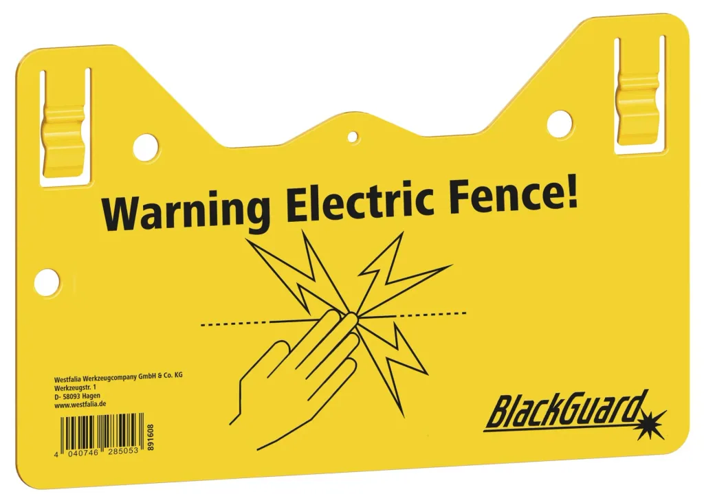 Warning sign hook - in DE/EN printed on both sides, set of 5