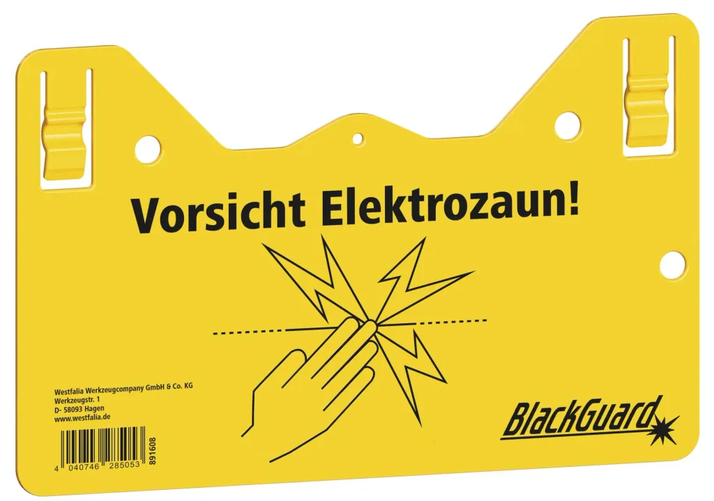 Warning sign hook - in DE/EN printed on both sides, set of 5