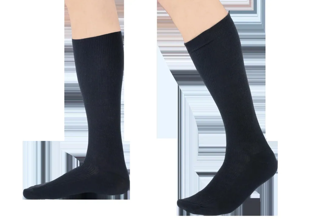Support stockings in a set of 2, black and anthracite, sizes 39-41