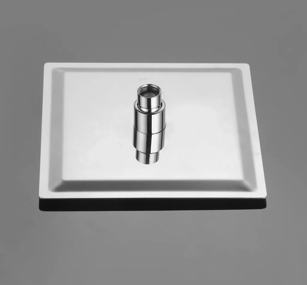 Shower head 20x20 cm rain shower made of stainless steel with 1 jet type G1/2 individually usable