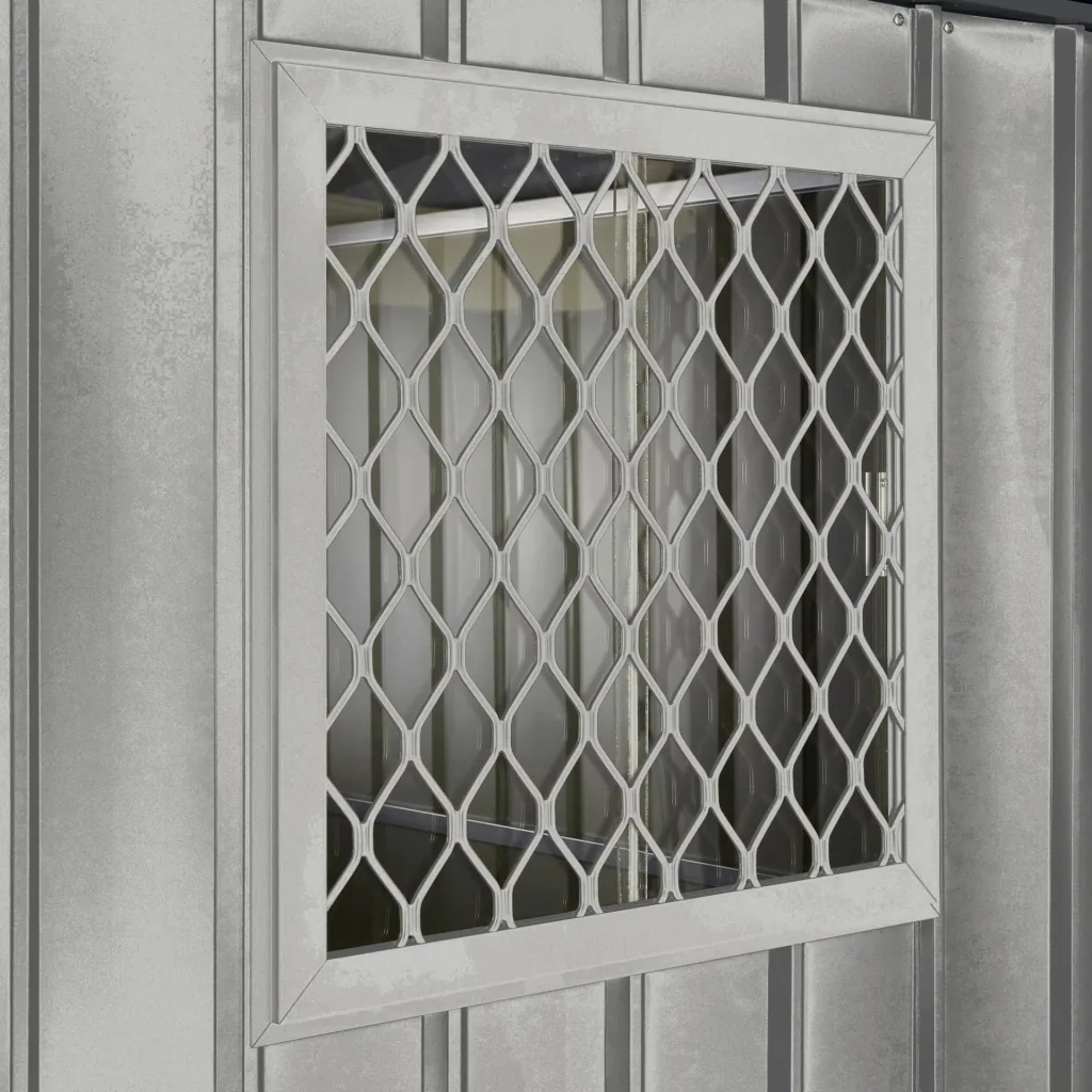 Side window 62x62 cm, silver metallic, for Skillion, Lean To, Dream