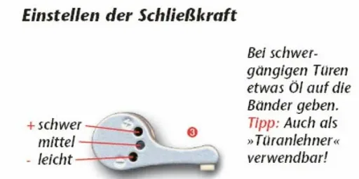 Door closer Mini, silver, attachable without drilling