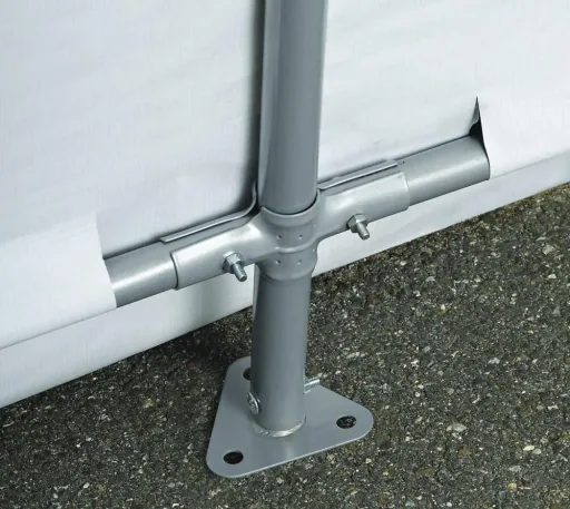 Foliekas voor gereedschap 5,76 m², groen, 240×240 cm – versterkte achterwand, DuPont stalen frame, weerbestendig