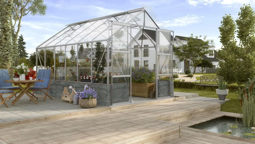 Greenhouse Cassandra 9900 ESG 3 mm including base Siola, color anthracite