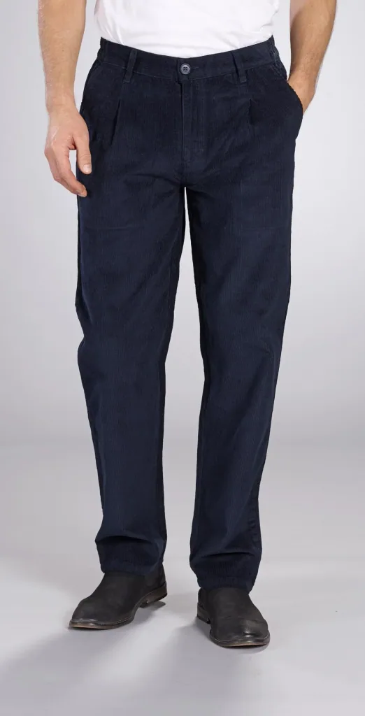 Corduroy trousers, navy, size 48