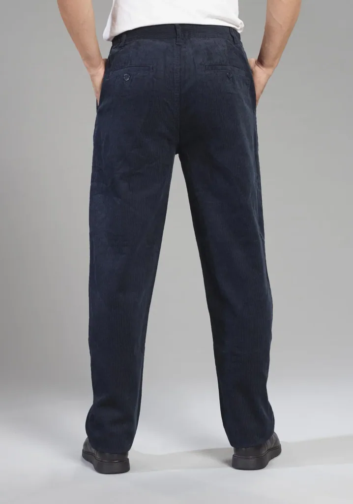 Corduroy trousers, navy, size 48