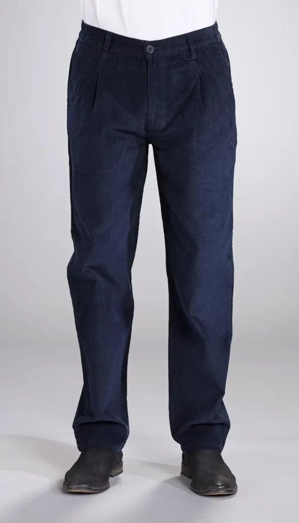 Corduroy trousers, navy, size 48