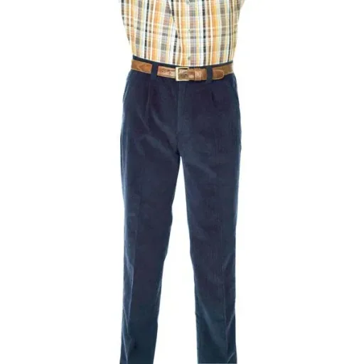 Corduroy trousers, navy, size 48