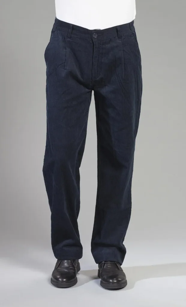 Corduroy trousers, navy, size 48