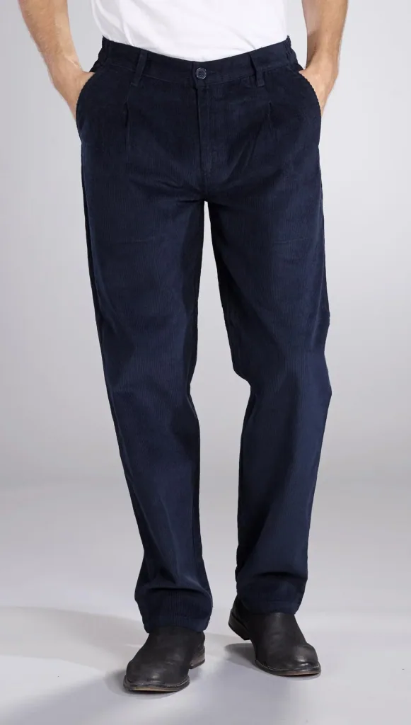 Corduroy trousers, navy, size 48