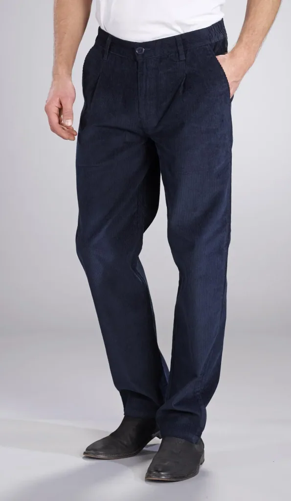 Corduroy trousers, navy, size 48