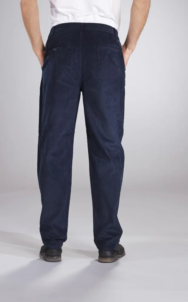Corduroy trousers, navy, size 48