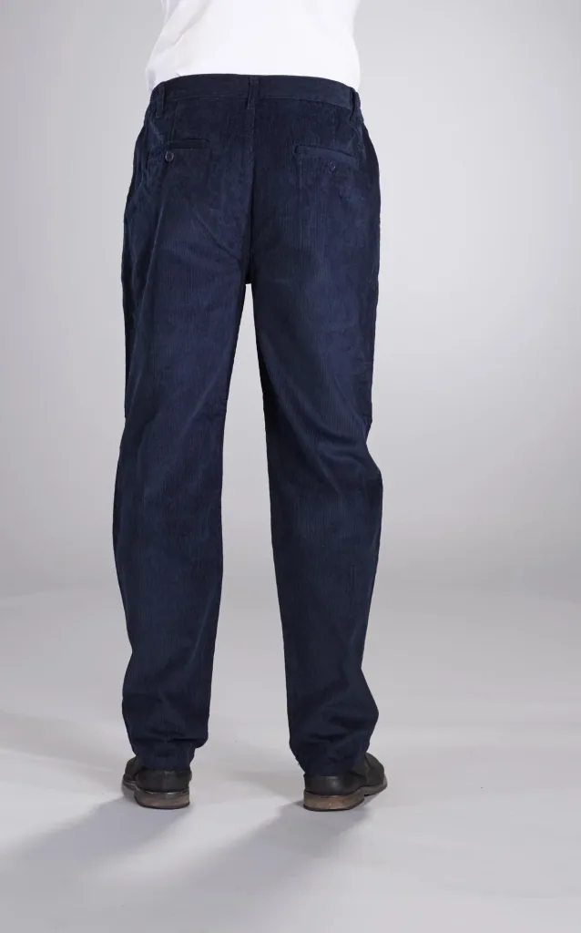 Corduroy trousers, navy, size 48