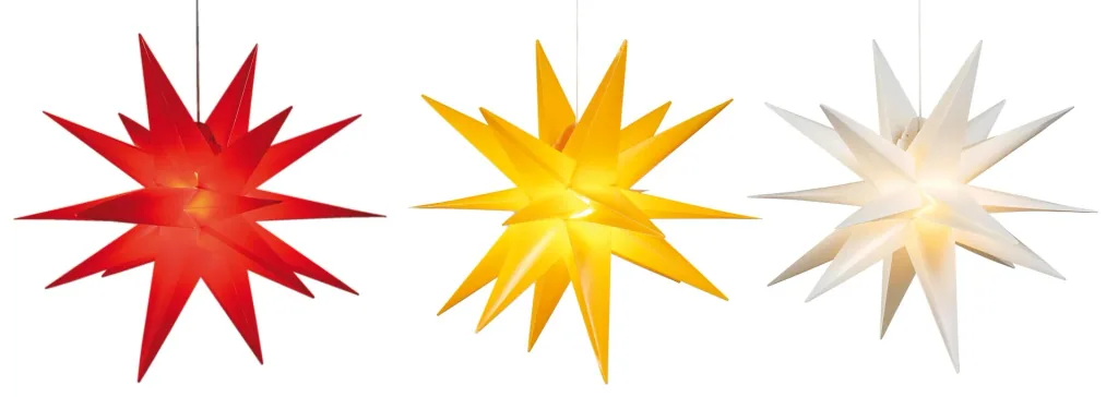 LED plastic star 58 cm, yellow