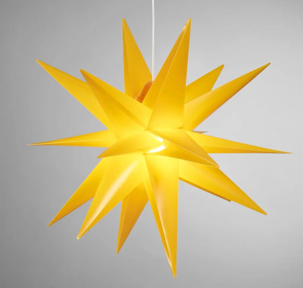 LED plastic star 58 cm, yellow