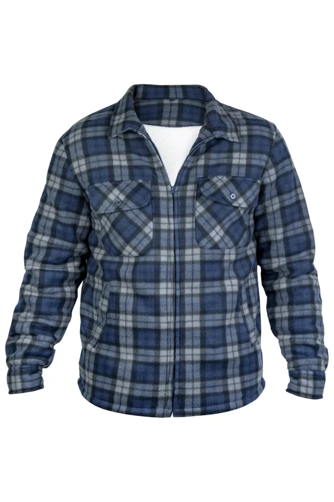 Lumberjack shirt, blue/grey checked, size 2XL