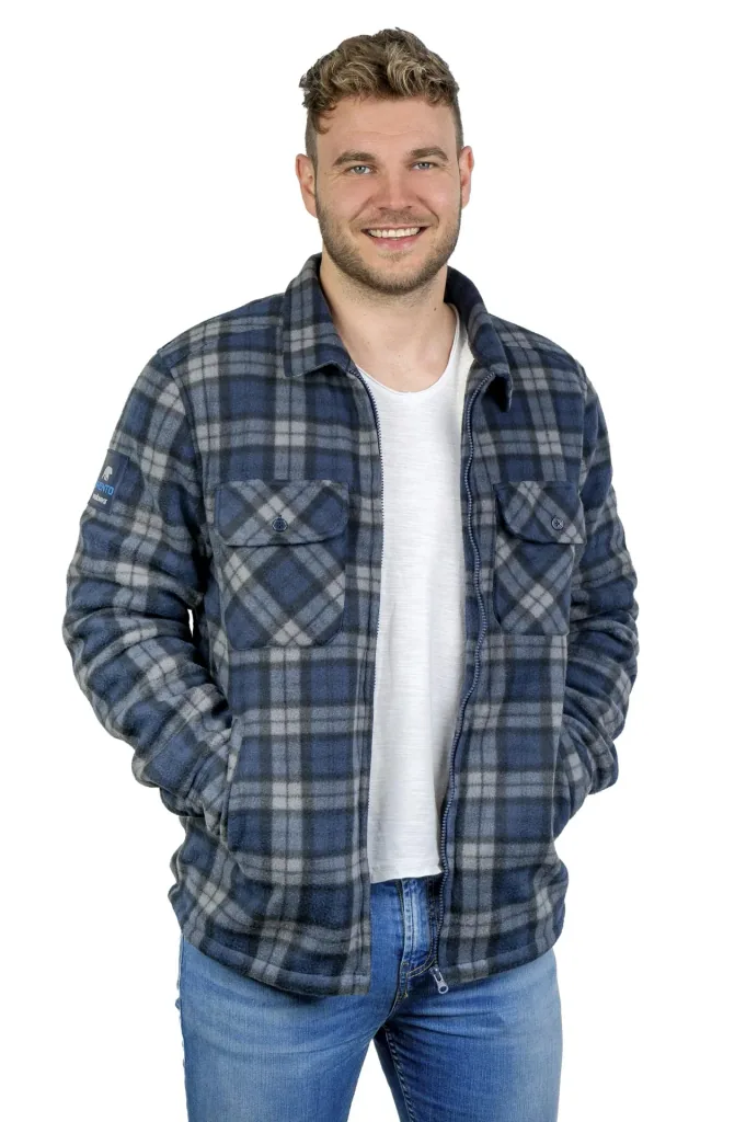 Lumberjack shirt, blue/grey checked, size 2XL