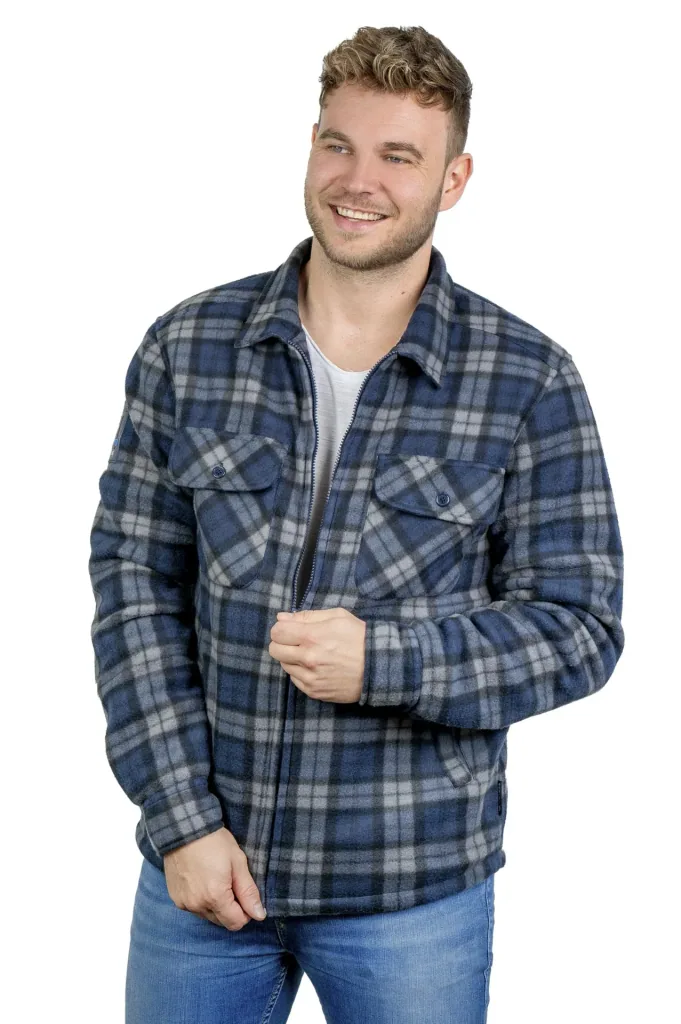 Lumberjack shirt, blue/grey checked, size 2XL