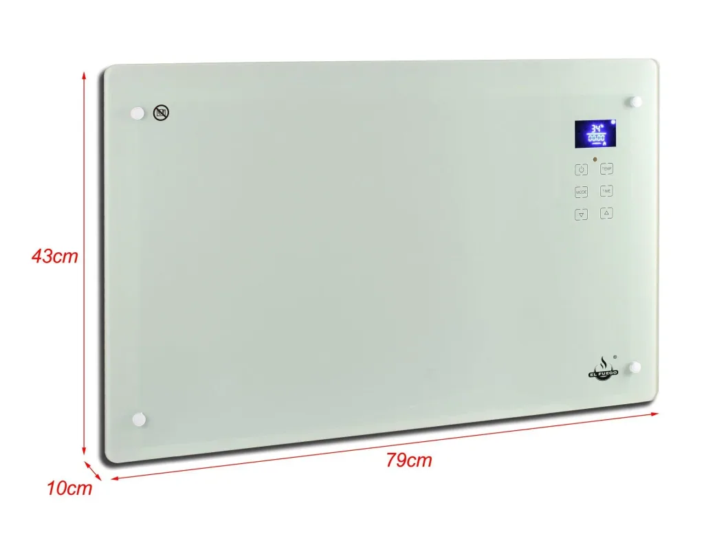 Glass convector, white, 2000 W
