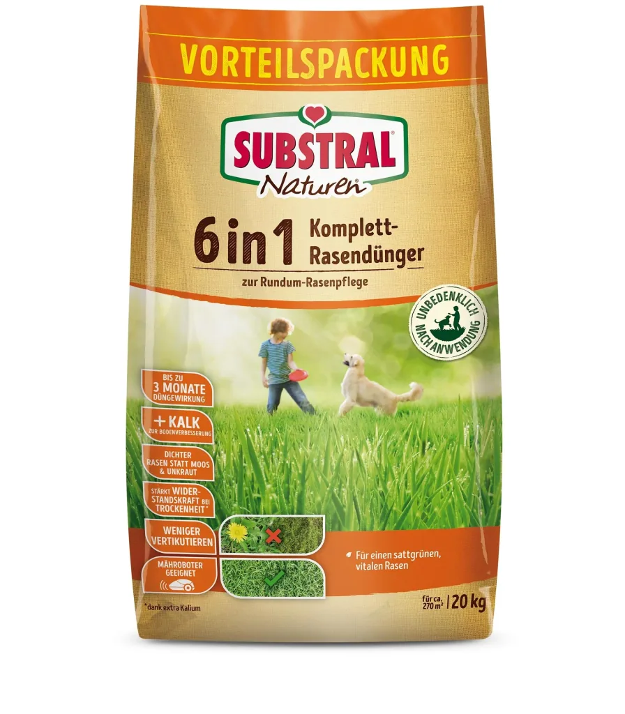 6 in 1 Complete Lawn Fertilizer - 20 kg for 270 m²