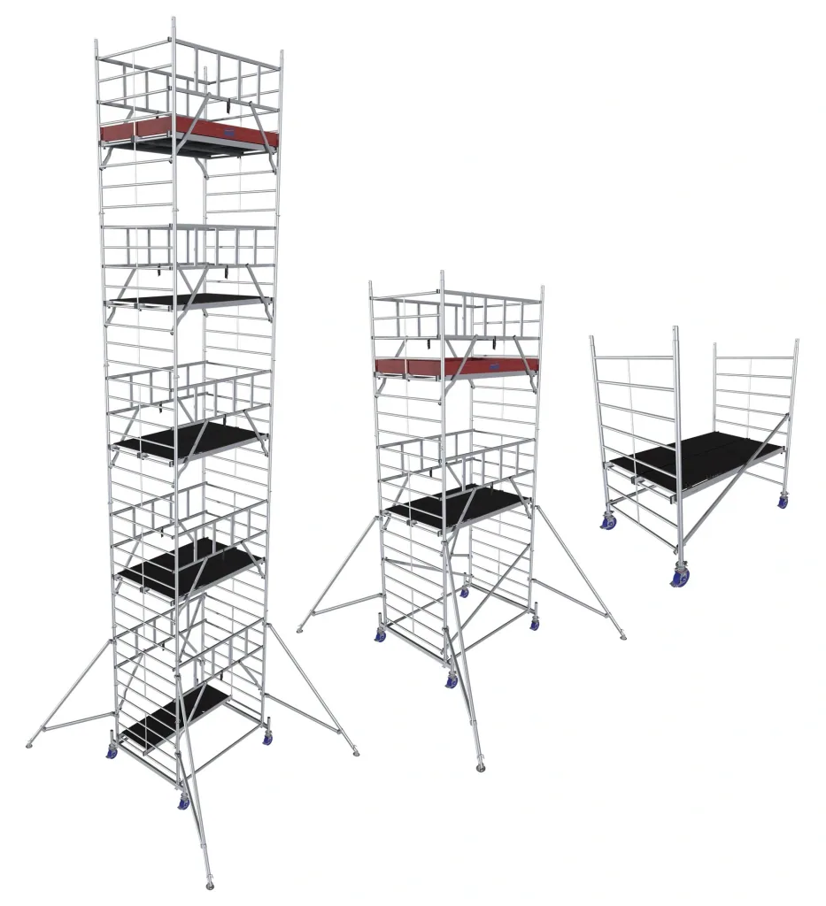 MONTO ProTec XXL aluminum mobile scaffolding, wide structure, working height approx. 11.30 m