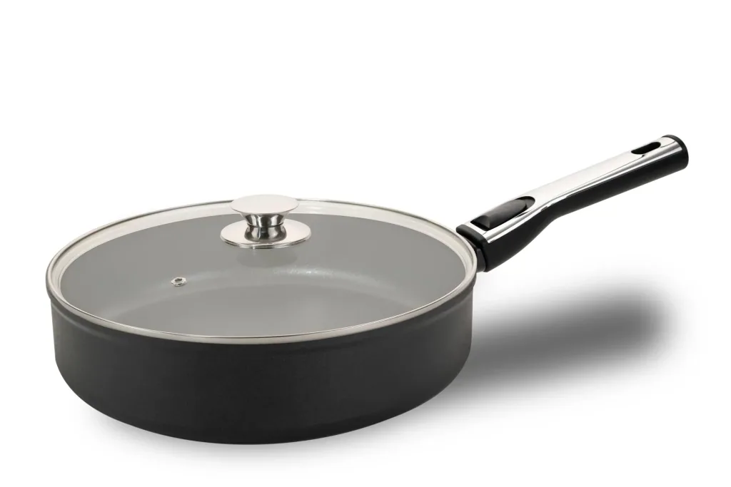 High-rimmed pan with removable handle, diameter 28 cm