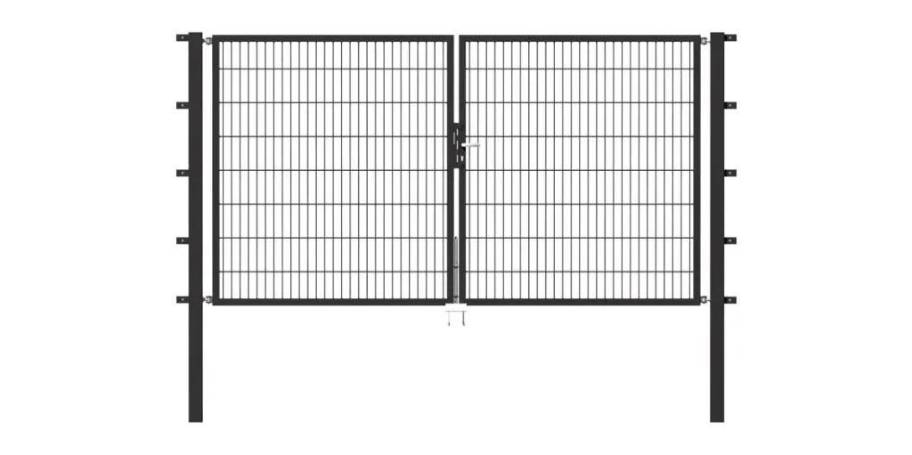 Flexo double gate with accessories, anthracite, width 200 cm, height 160 cm, PF: 60x60 cm