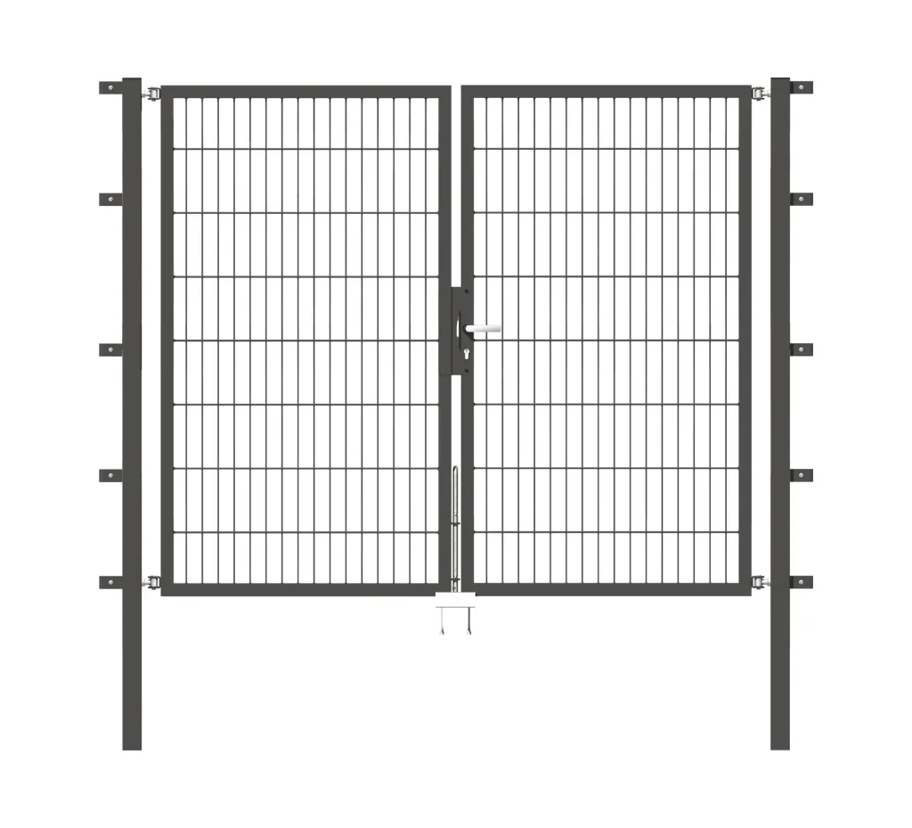 Flexo double gate with accessories, anthracite, width 200 cm, height 160 cm, PF: 60x60 cm