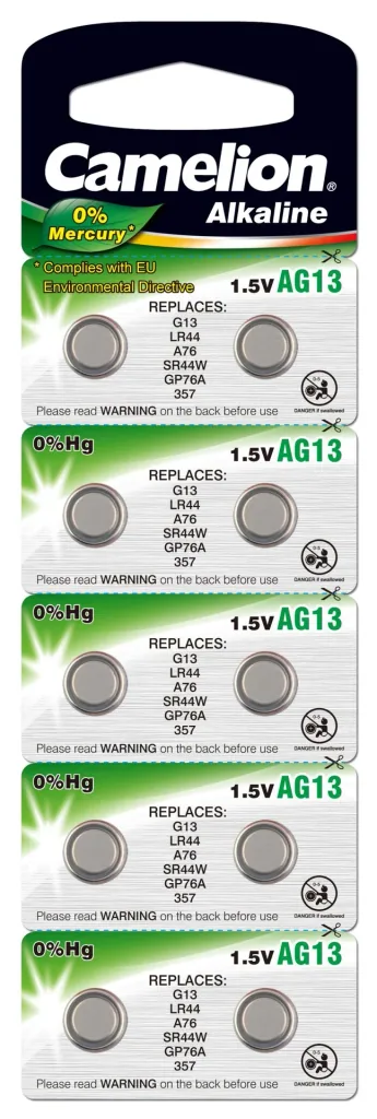 Alkaline button cell AG10/LR54, 1.5 Volt, 0%HG - 10 pieces