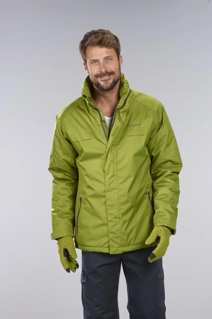 Functional jacket color green, breathable, windproof and water-repellent, size M