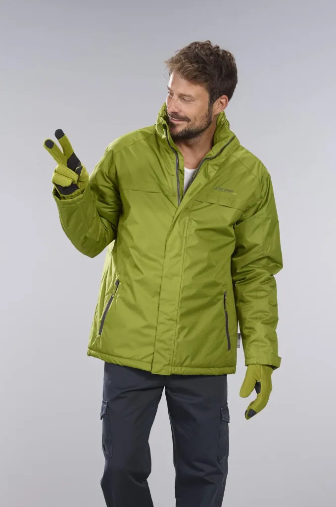 Functional jacket color green, breathable, windproof and water-repellent, size M