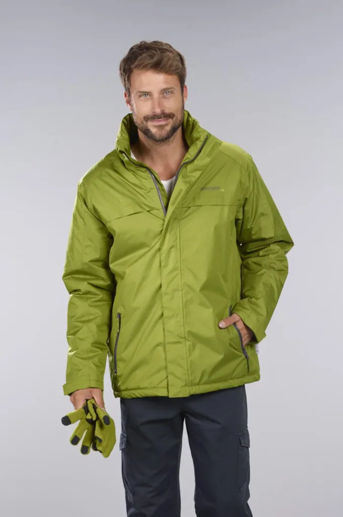 Functional jacket color green, breathable, windproof and water-repellent, size M