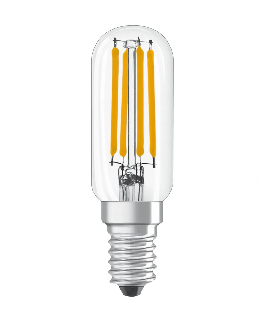 LED STAR SPECIAL T26 bulb with 4 watts, E14, clear, warm white