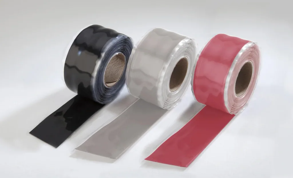 Silicone band, black, 25 mm wide, 3 m long