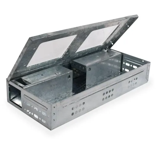 Rat trap multiple catch system, galvanized with window