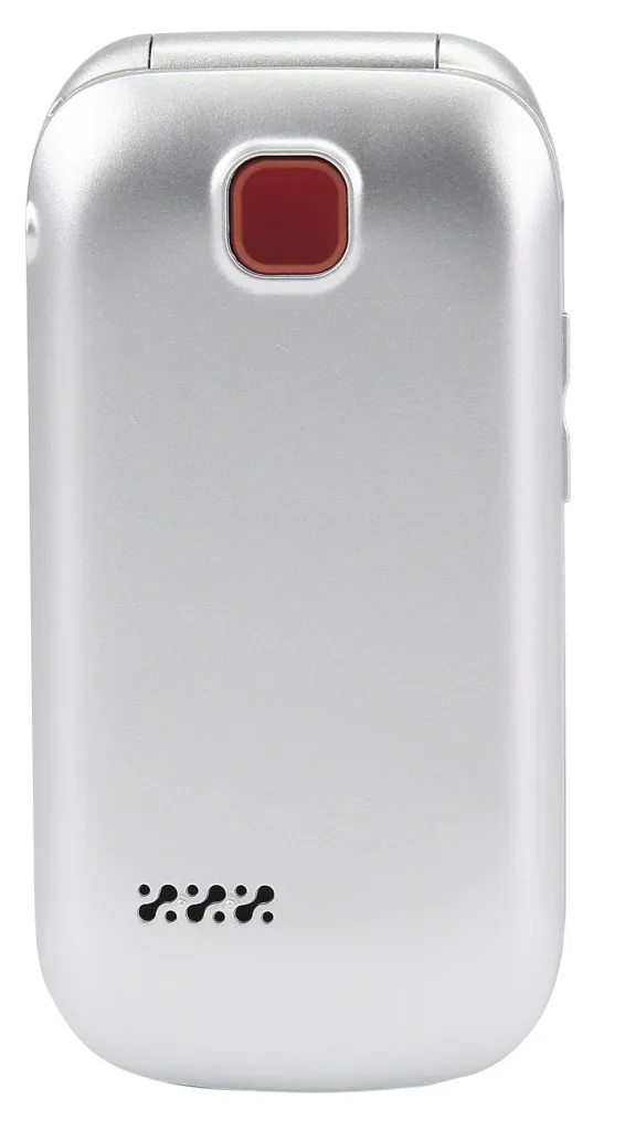 Large button flip phone, silver