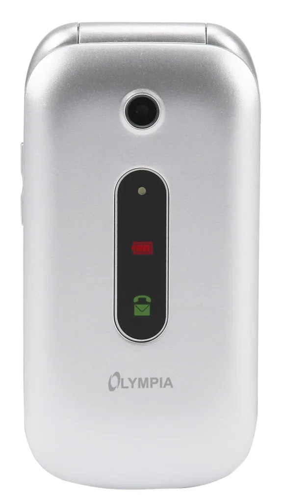Large button flip phone, silver