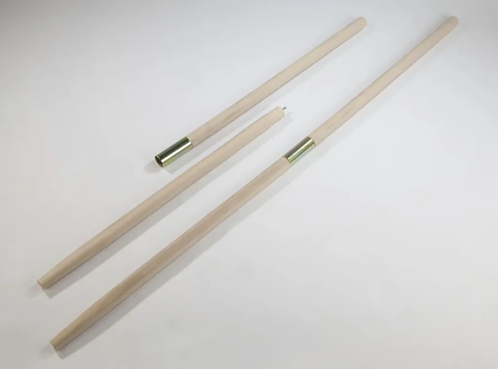 Gereedschapsteel beuk, 1500 x 35 mm, recht met conus, deelbaar