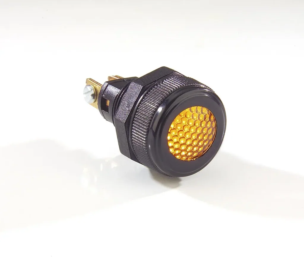 Warning light, red, 12 V/ 24 V - for installation in the dashboard